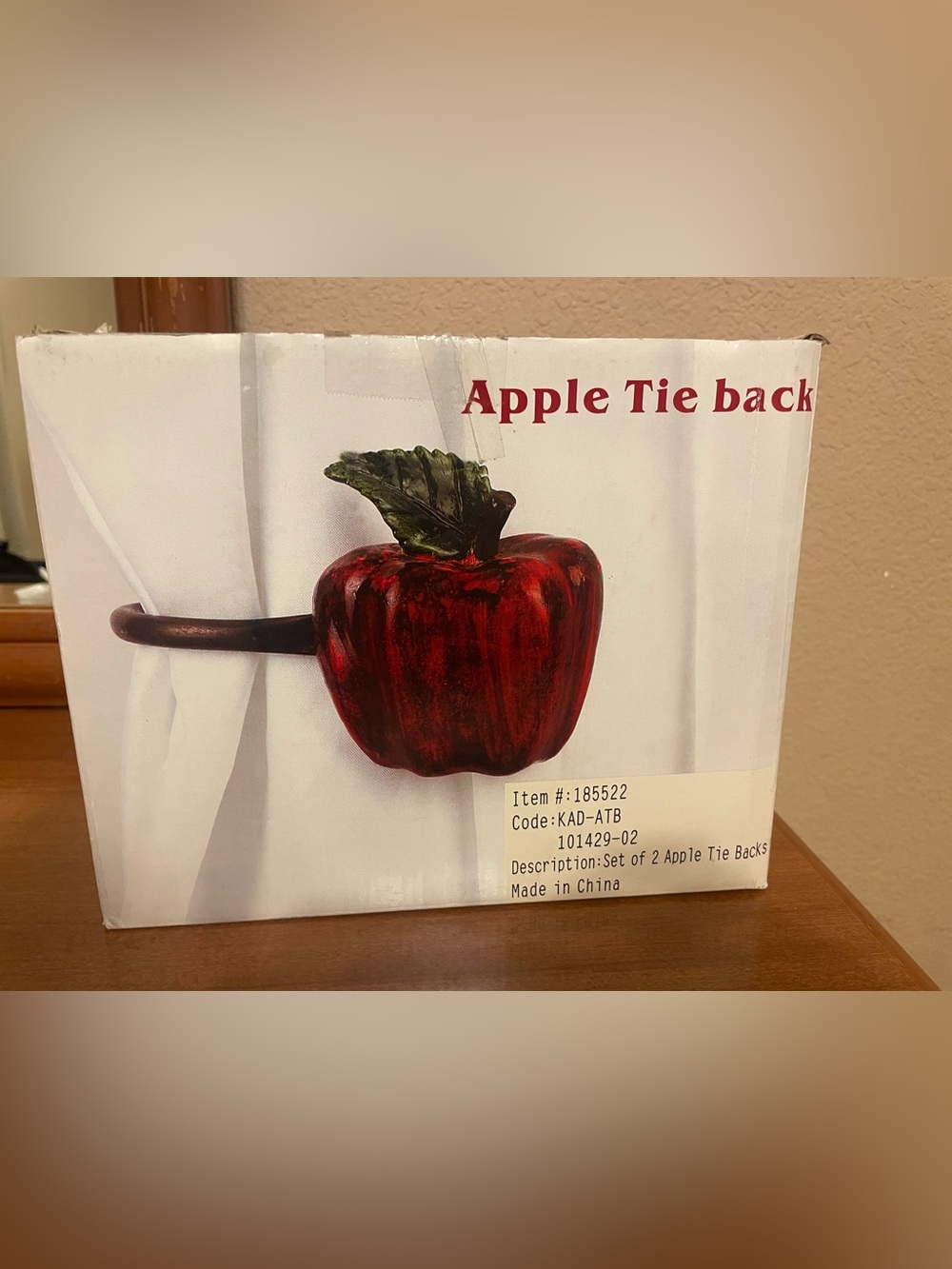 🍎 Decorative Apple Curtain Tie Backs – Set of 2